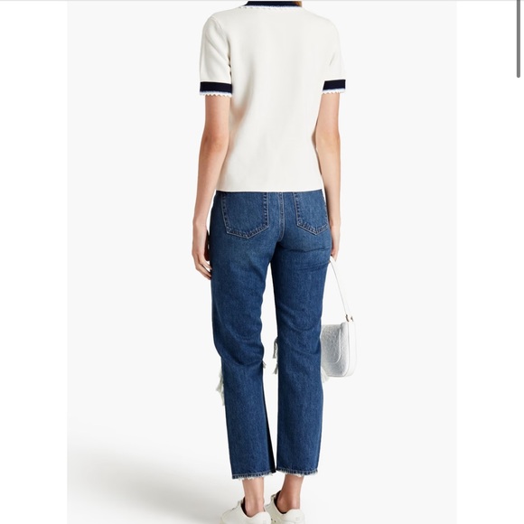 Maje Blue High Rise Distressed Jeans - Picture 3 of 6